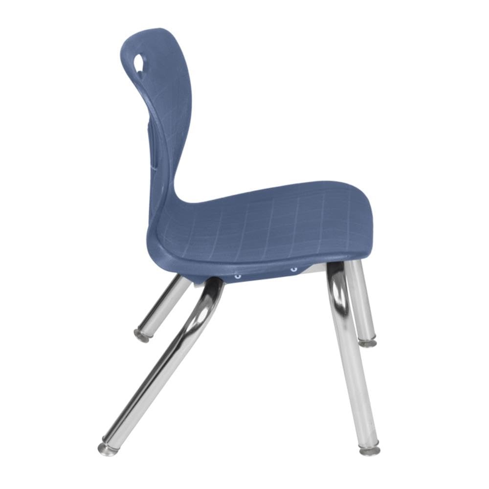 30" Square Mobile Table with 4 Blue Stackable Chairs P2240