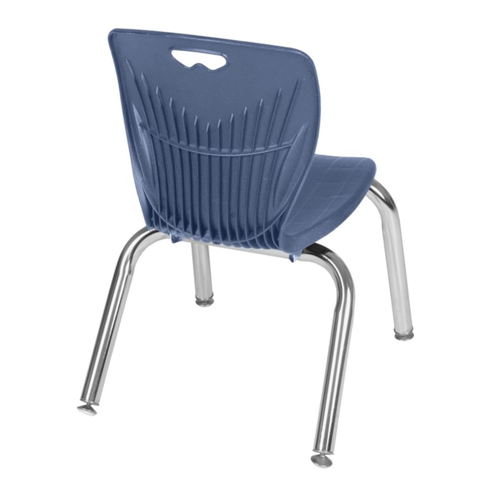 30" Square Mobile Table with 4 Blue Stackable Chairs P2240