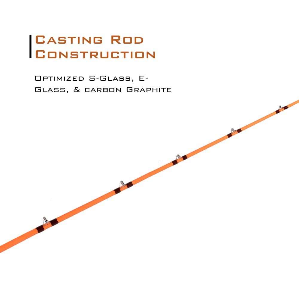 7'6" One-Piece Casting Rod with S-Glass, E-Glass & Carbon Graphite C792535