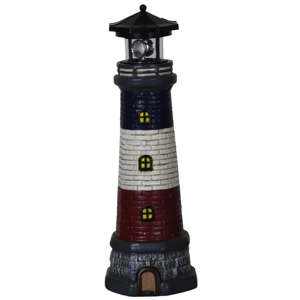 15" Tall Waterproof Resin Lighthouse Lamp with Rotating LED U92231