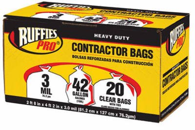 Clear 42-Gal. Contractor Bags 20-Pk. V21752