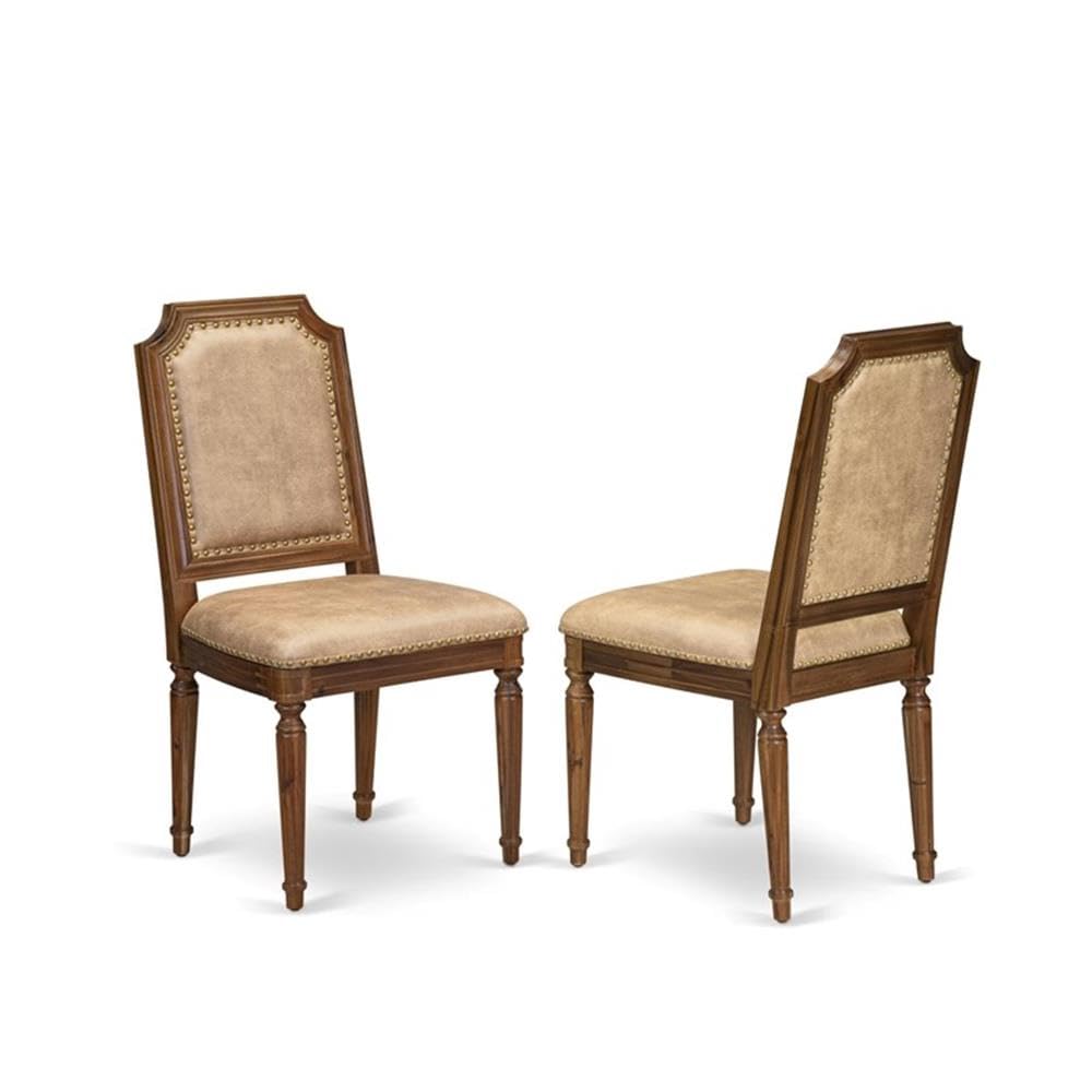 9-Piece Acacia Wood Dining Table Set with 8 Beige PU Leather Chairs O833454