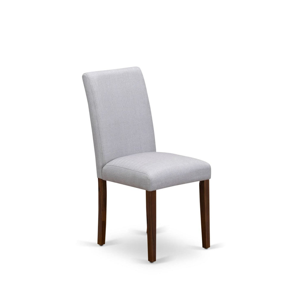 9 Piece Walnut Dining Table Set with 8 Grey Linen Chairs T912