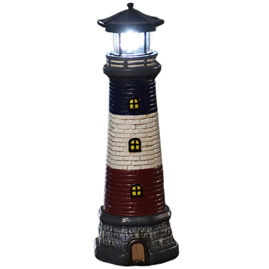 15" Tall Waterproof Resin Lighthouse Lamp with Rotating LED U92231