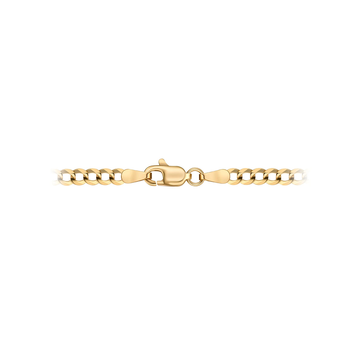 18K Solid Gold 3.8MM Cuban Curb Link Chain Necklace K6709