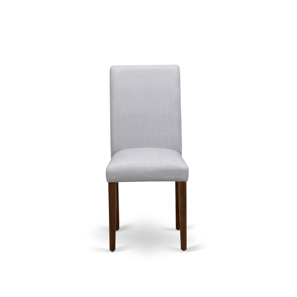 9 Piece Walnut Dining Table Set with 8 Grey Linen Chairs T912