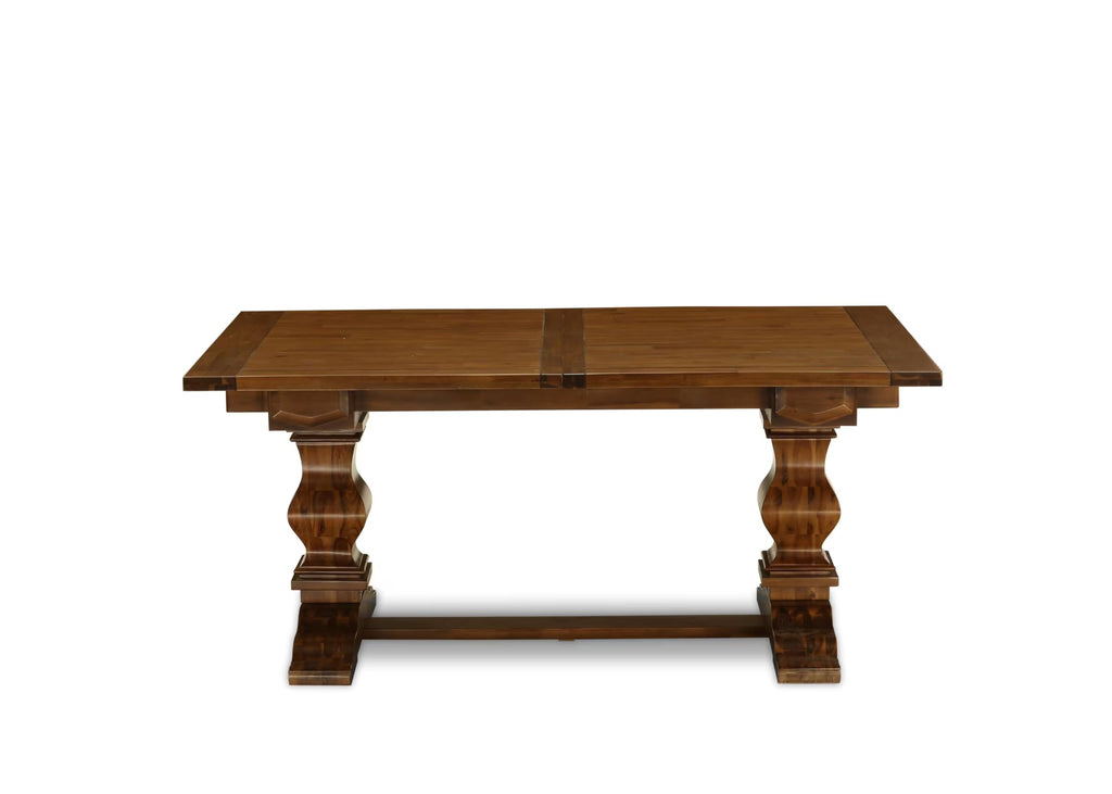 9 Piece Walnut Dining Table Set with 8 Grey Linen Chairs T912
