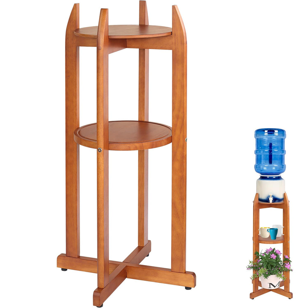 Solid Wood Water Dispenser Stand with 2 Shelves C522