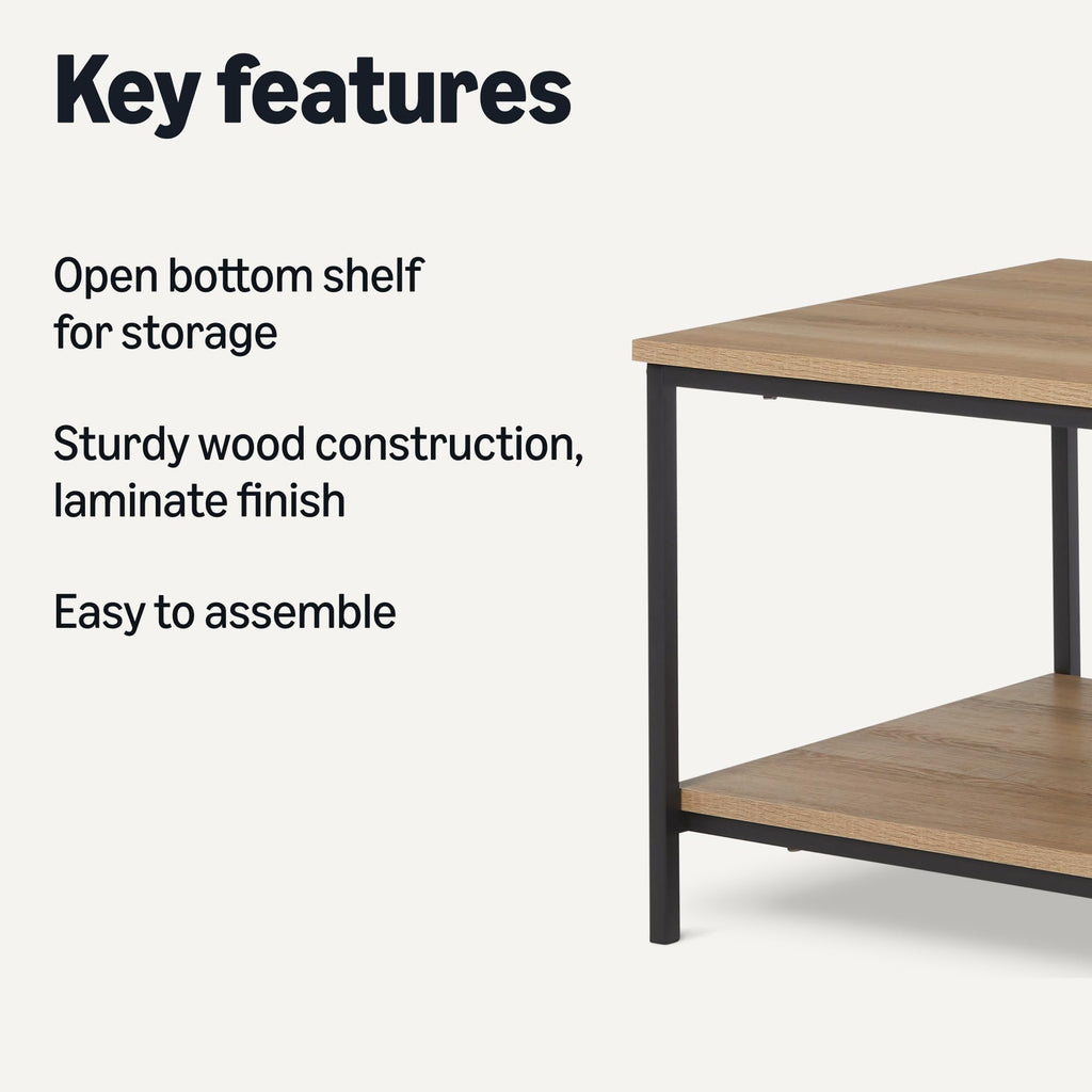 Rectangular Wooden Coffee Table with Bottom Shelf Q258
