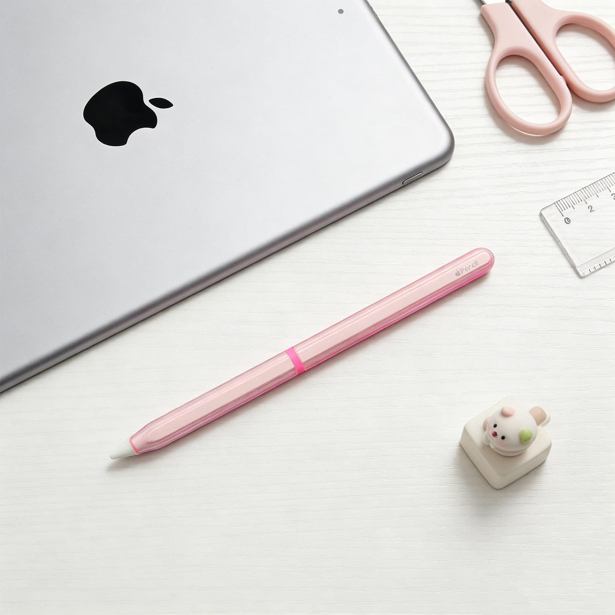 Pink Protective Pencil Case with 2 Silicone Tip Covers H599