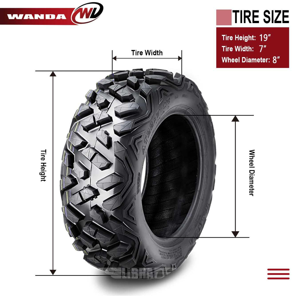 19x7-8 ATV Tires Set 2 B406