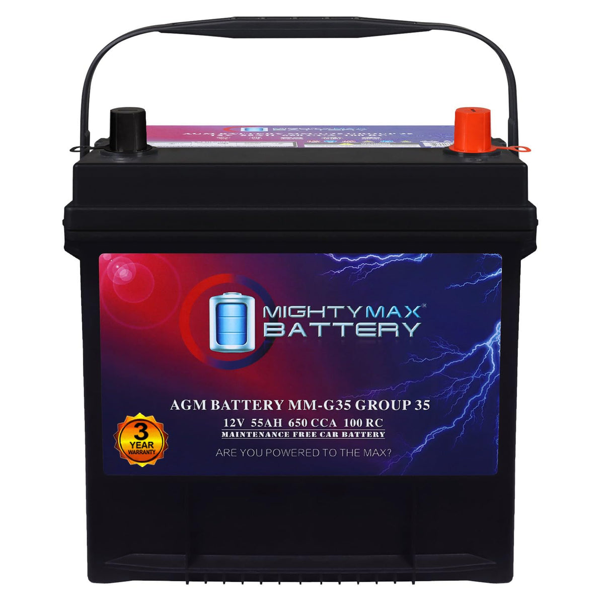 12V 55Ah AGM Replacement Battery N8044