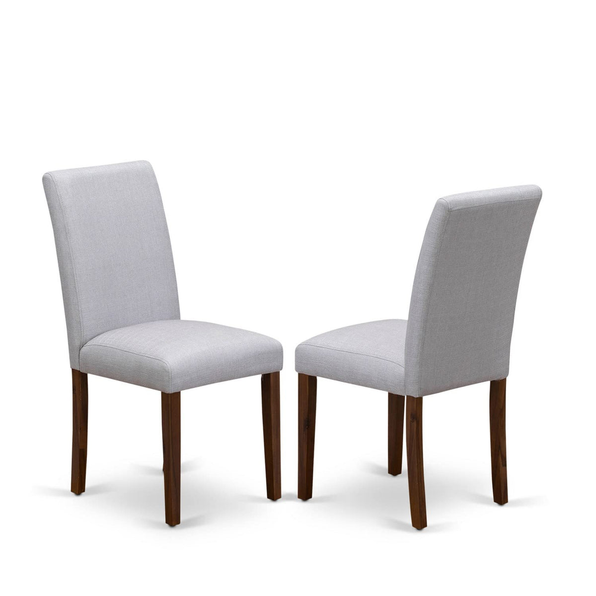 9 Piece Walnut Dining Table Set with 8 Grey Linen Chairs T912
