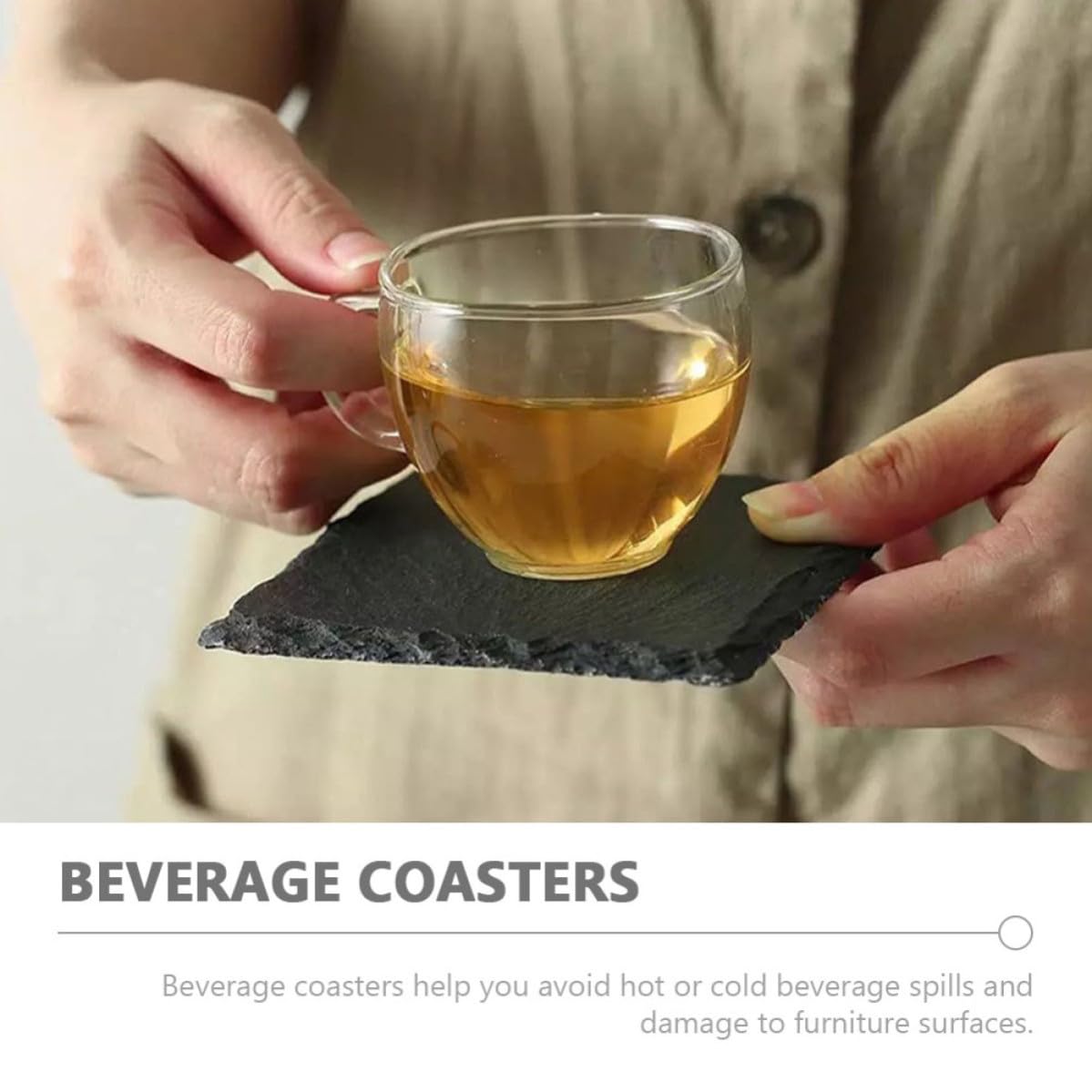 Natural Stone Cup Coaster Set 12pcs A166