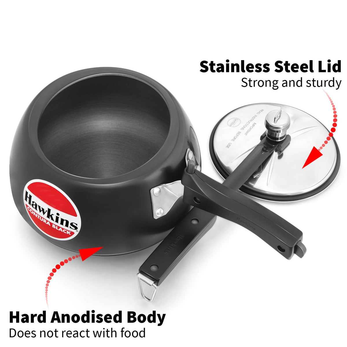 Hard Anodised 2-Liter Pressure Cooker Q628307