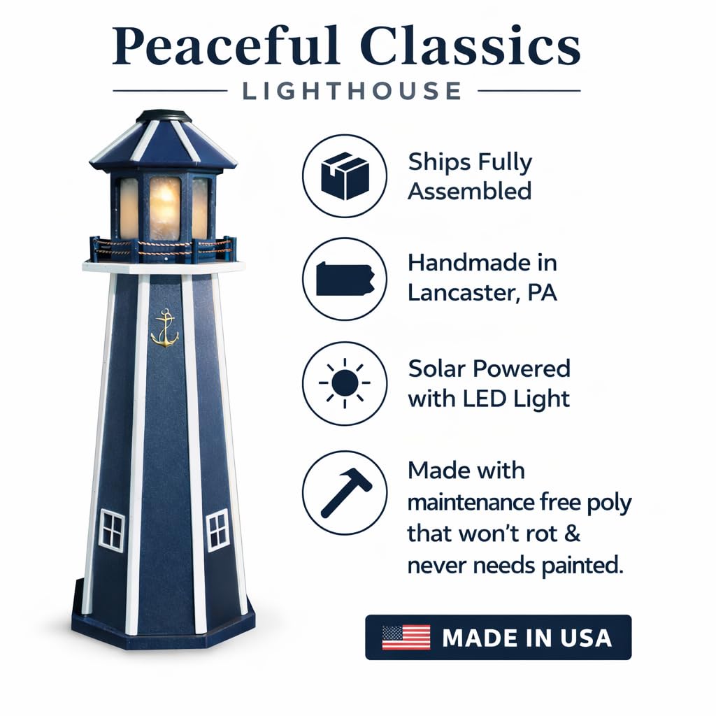 Navy 4ft Solar Lighthouse Q12210