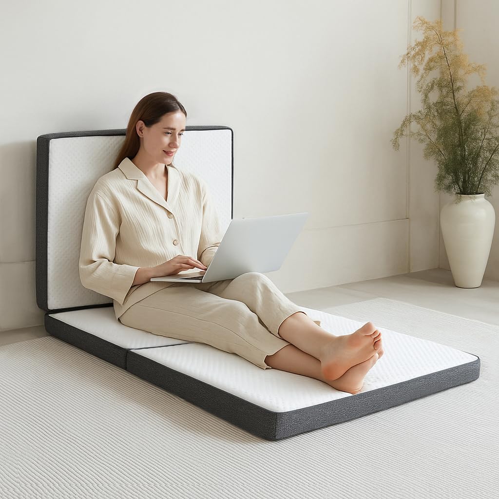 3 inch Tri Fold Memory Foam Mattress with Washable Cover C541505