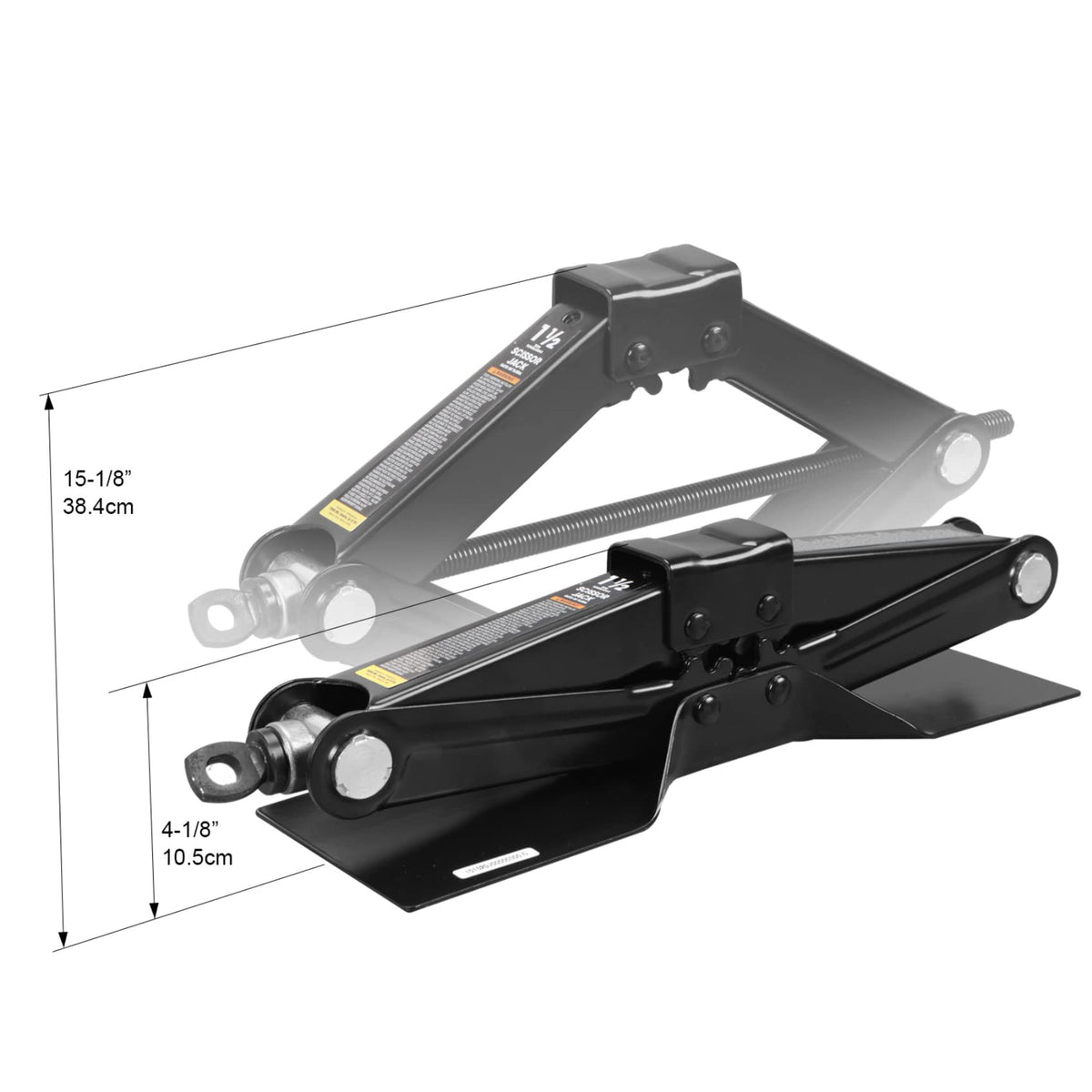 Steel Scissor Lift Jack Car Kit, 1.5 Ton Capacity, Black A401