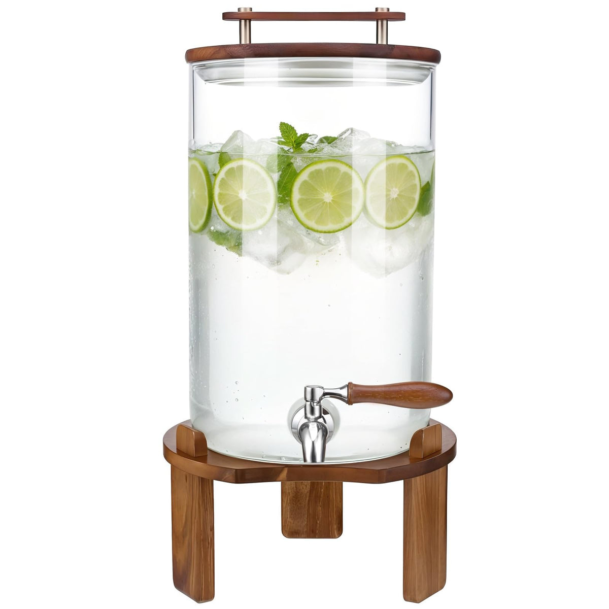 2.1 Gallon Glass Beverage Dispenser with Stand and Stainless Steel Spigot P7426