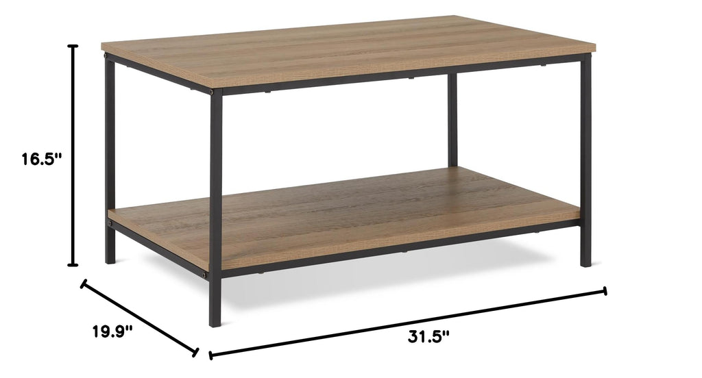 Rectangular Wooden Coffee Table with Bottom Shelf Q258
