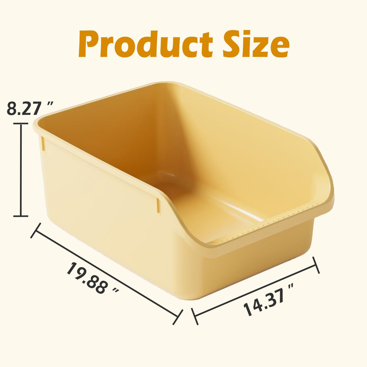 Large Cat Litter Box with High Sides and Low Entry S95773