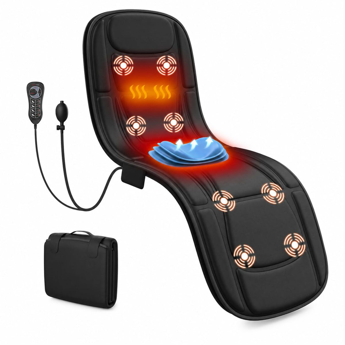 Heated Vibration Full Body Massage Mat with Lumbar Support Cushion Y20502