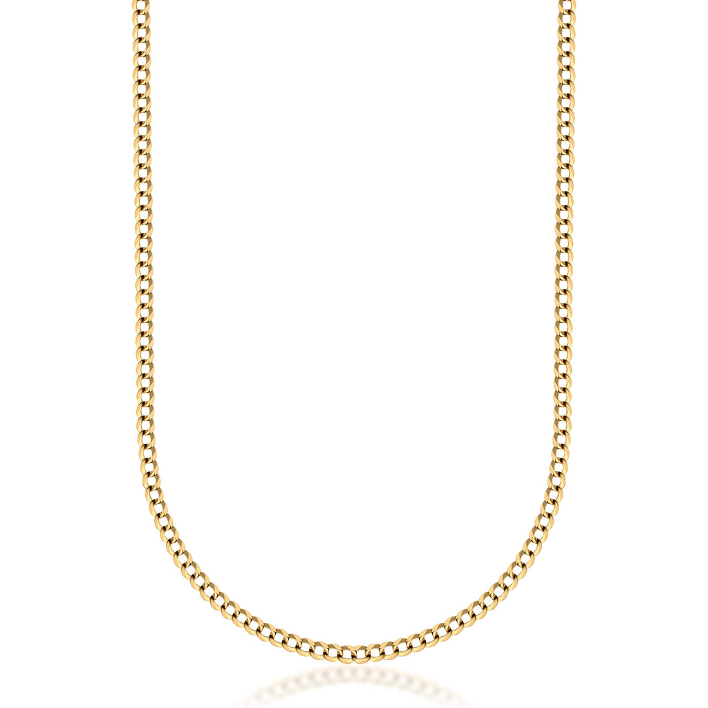 18K Solid Gold 3.8MM Cuban Curb Link Chain Necklace K6709