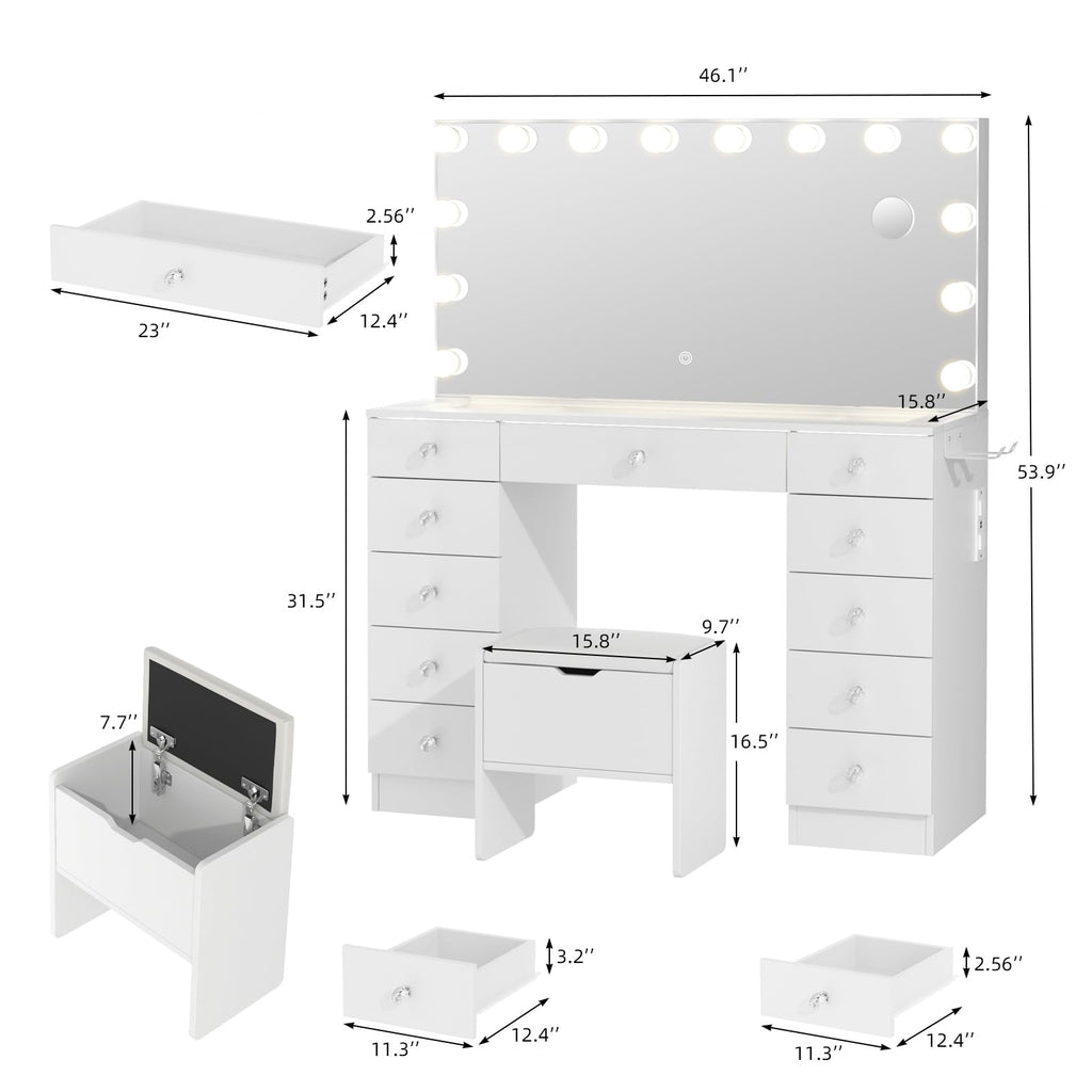 Vanity with Lighted Mirror Y7936