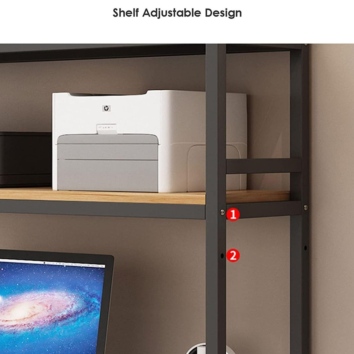 Adjustable Wood and Metal Desktop Bookshelf V832