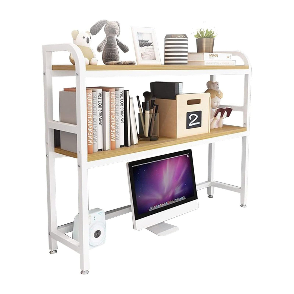 Adjustable Wood and Metal Desktop Bookshelf V832
