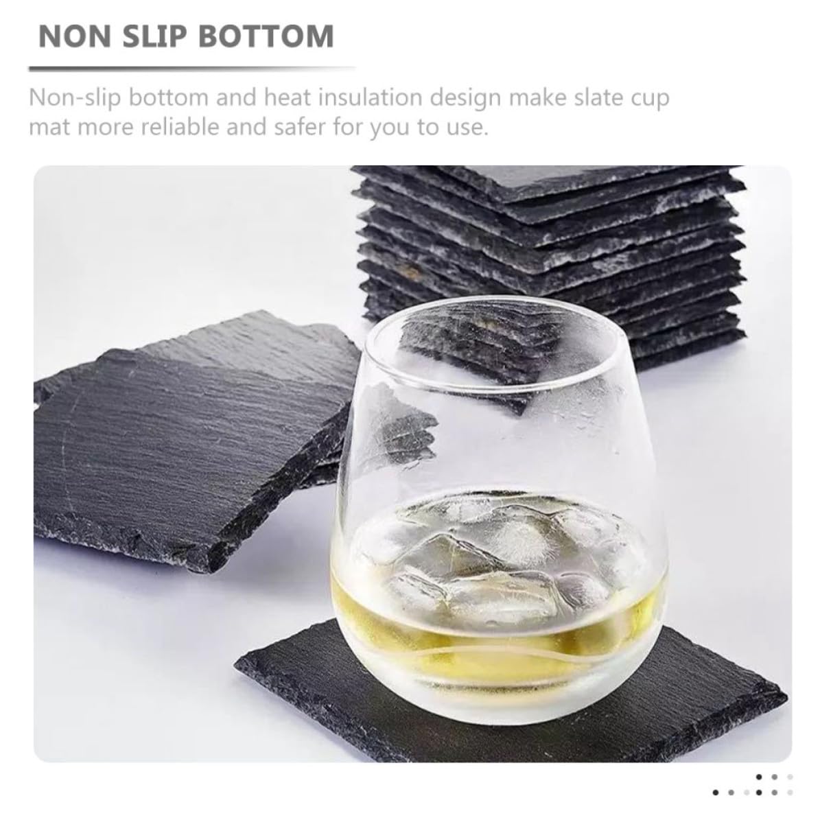 Natural Stone Cup Coaster Set 12pcs A166