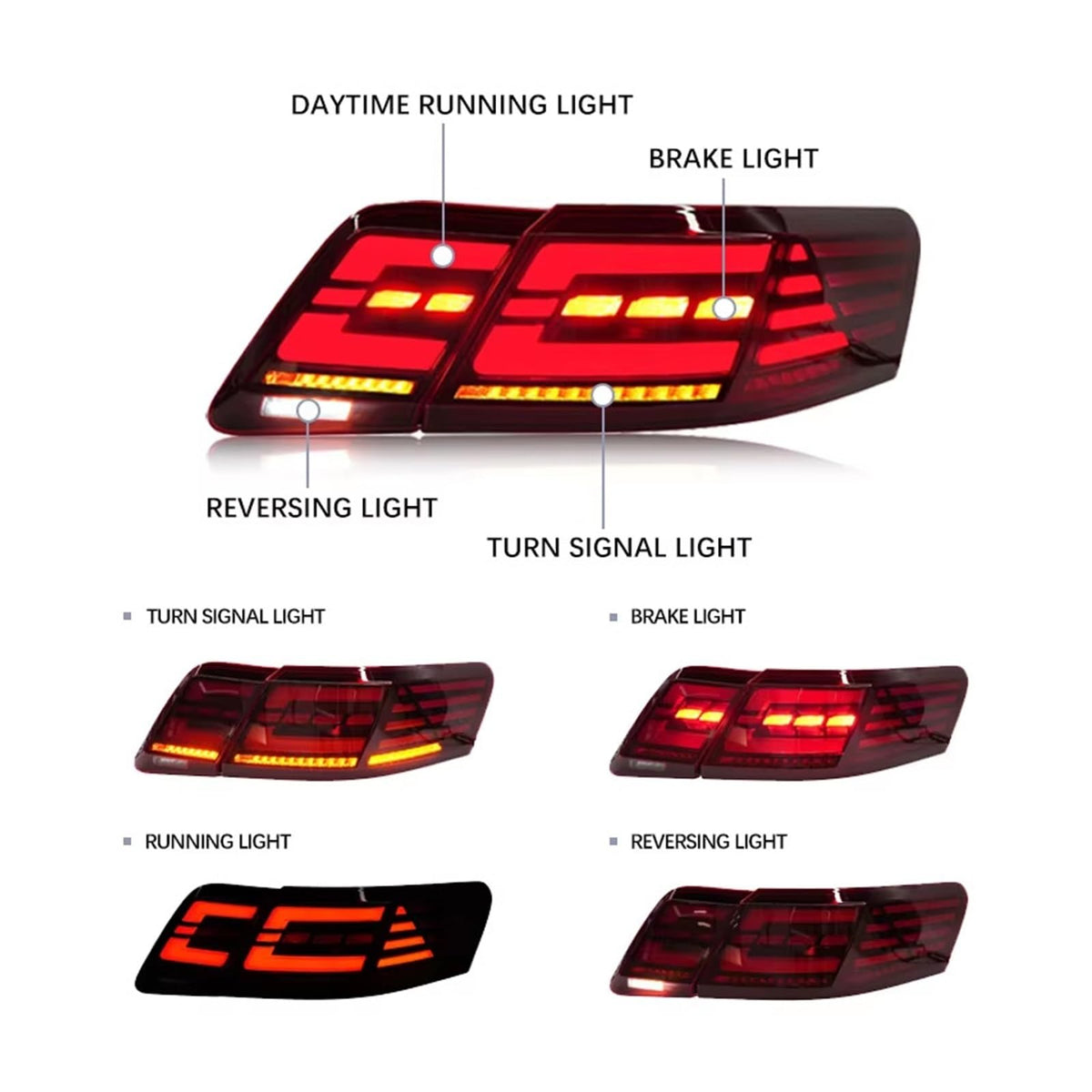 LED Tail Lights For Toyota Camry 2007-2011 Rear Lamps Assembly U4773