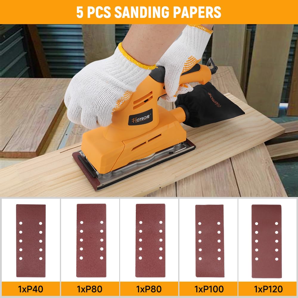 3.17 Amp Variable Speed Orbital Sander with Dust Bag T776