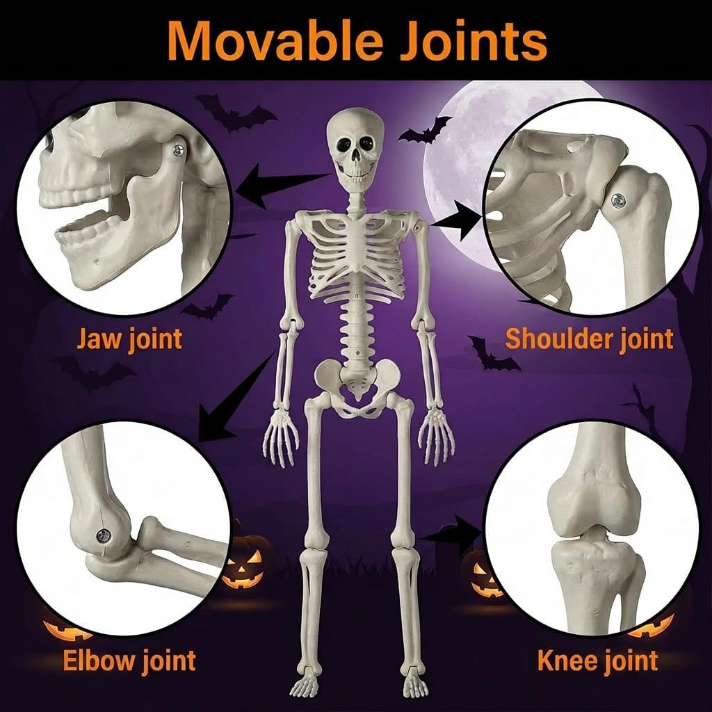2 Pack 67" Posable Skeleton with Movable Joints T461