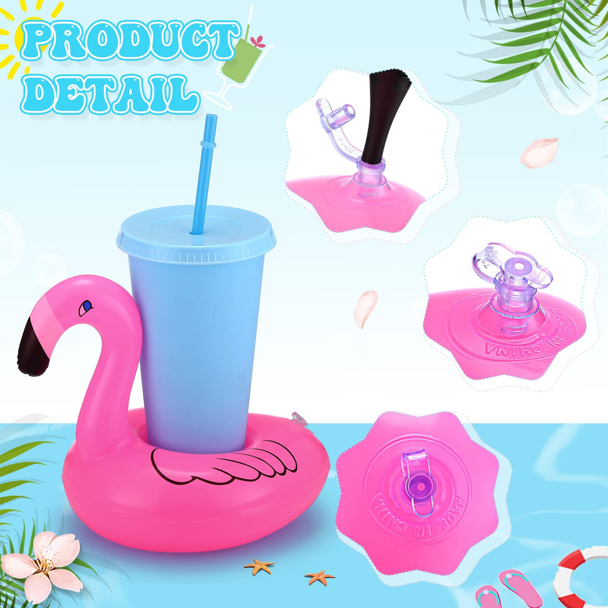 120 Pack Inflatable Drink Holder Pool Floats O40359