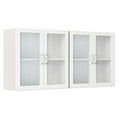 White Wall Cabinet with Acrylic Glass Doors and Adjustable Shelf, Set of 2 S80513