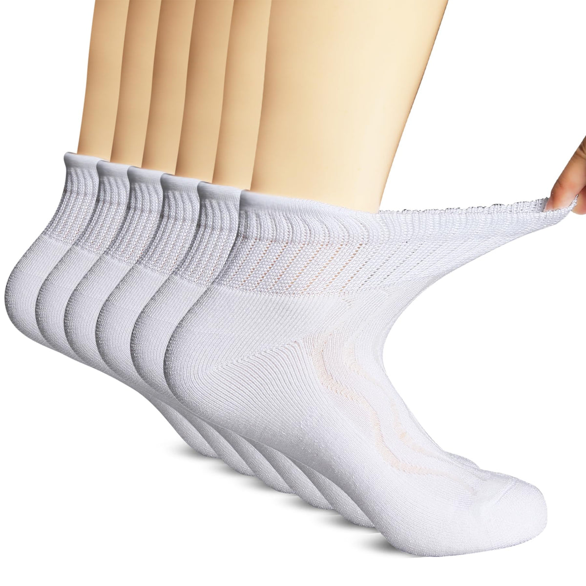 Bamboo Viscose Ankle Diabetic Socks 6 Pairs D433