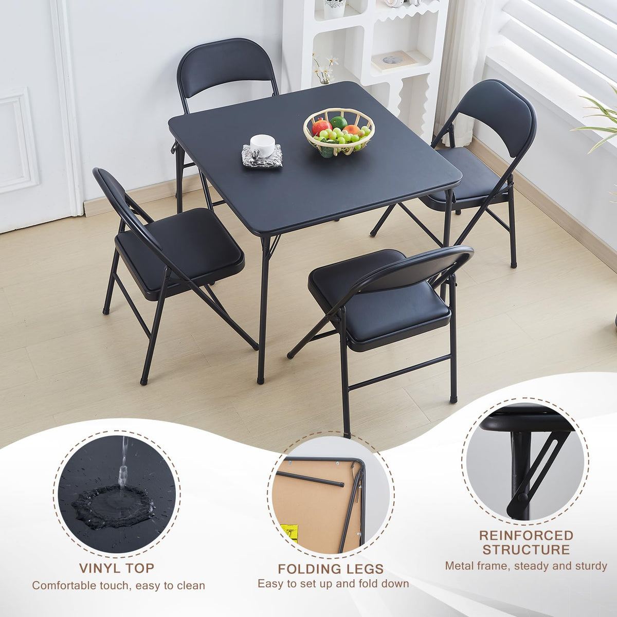 Black 32x32 Folding Table U19156