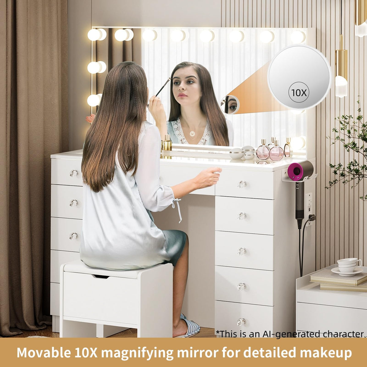 Vanity with Lighted Mirror Y7936