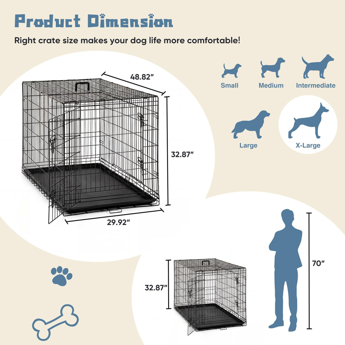 48 Inch Foldable Dog Crate C29407