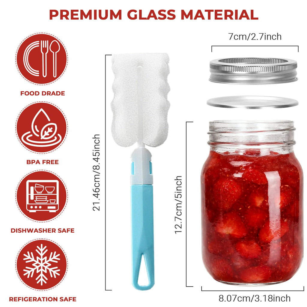 16 oz Glass Mason Jars 15 Pack O1723