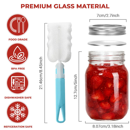 16 oz Glass Mason Jars 15 Pack O1723