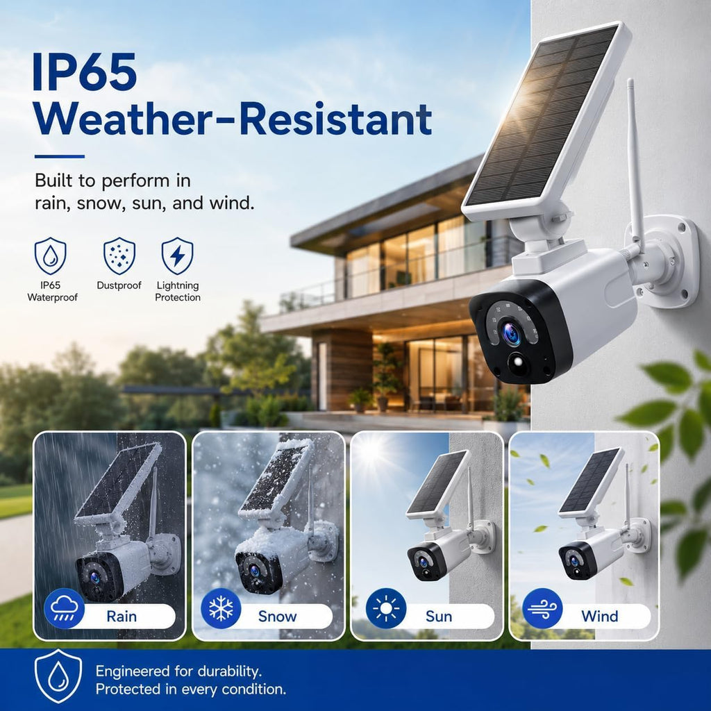 4MP Solar Security Cameras Wireless Outdoor WiFi N81737