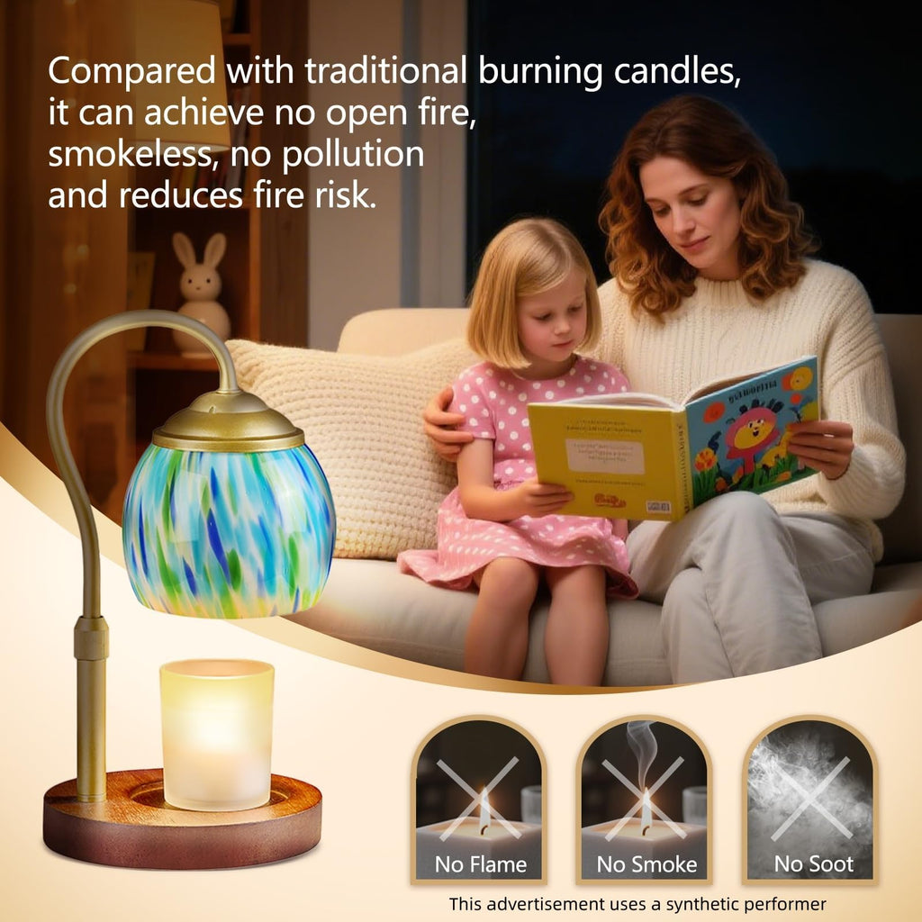 Blue Glass Candle Warmer Lamp H254518