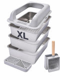 XL Stainless Steel Sifting Cat Litter Box with High Sides D78376