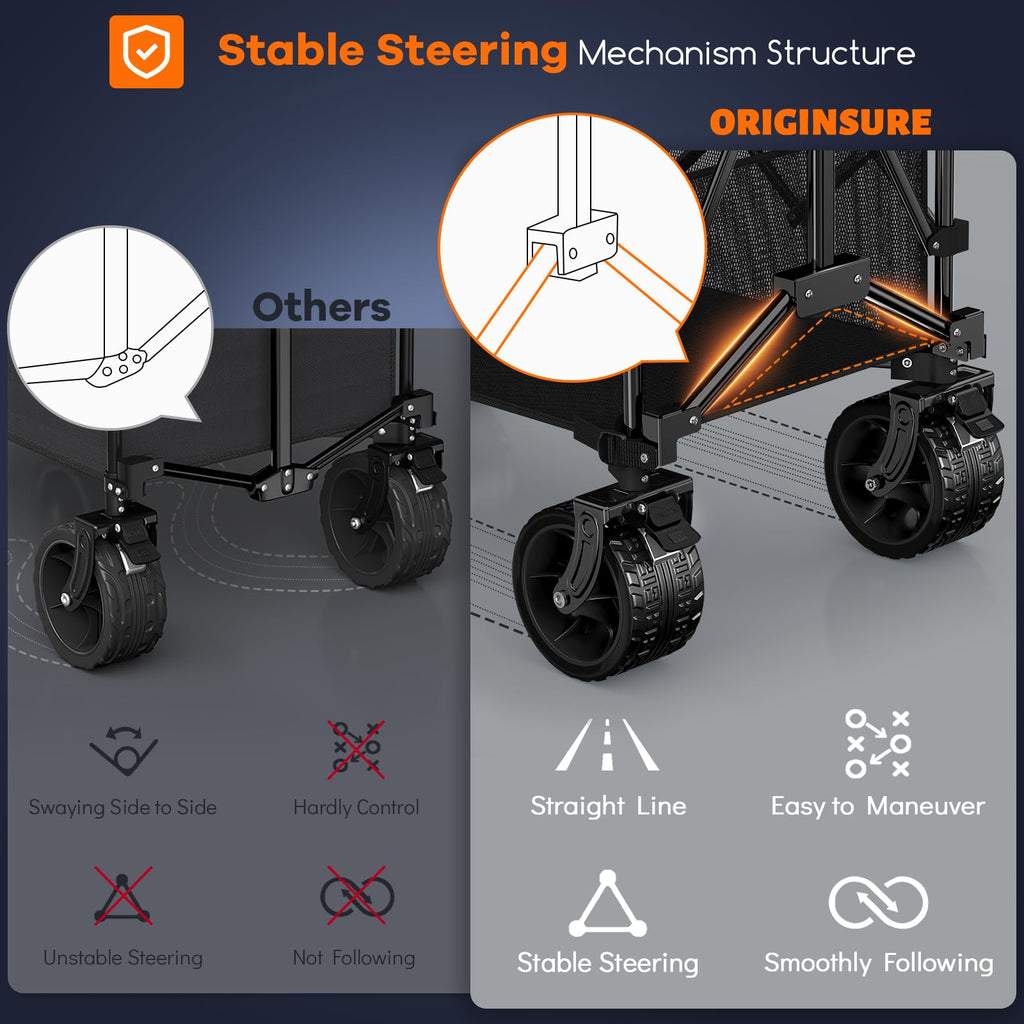 Foldable Double Decker Wagon, 560lbs, Black R27591