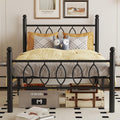 Black 14 Inch Metal Platform Twin Bed Frame with Headboard X91638