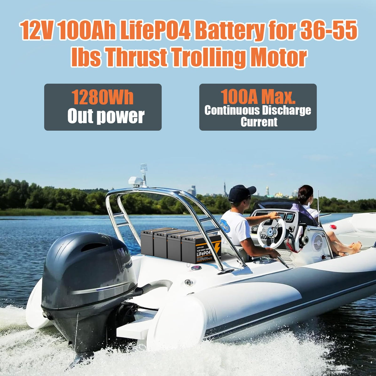 12V 100Ah LiFePO4 Lithium Battery 2 Pack B719