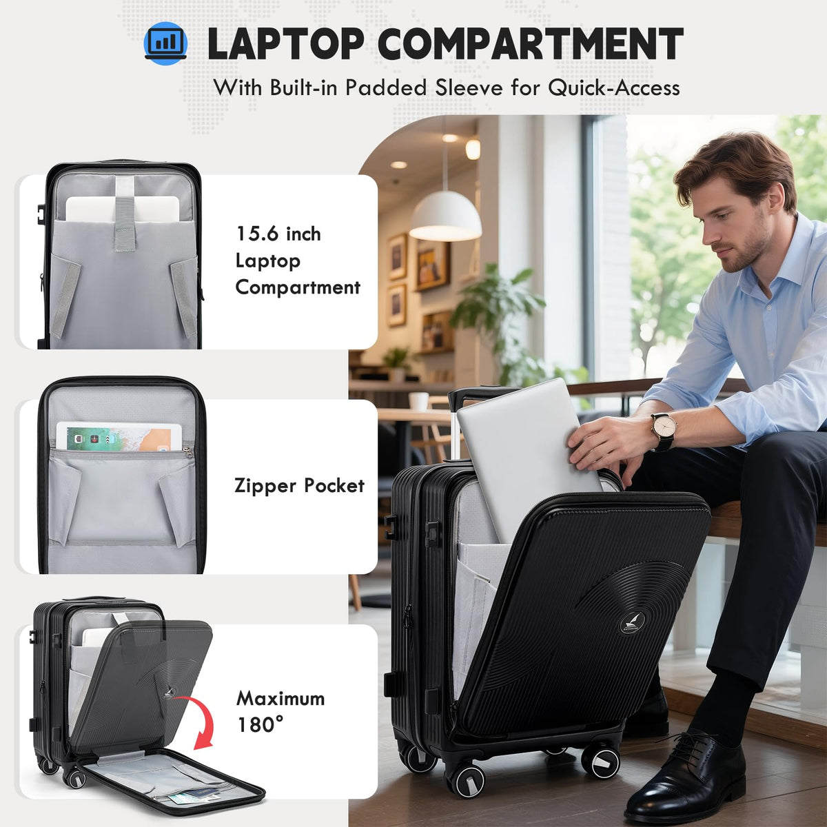 20 Inch Expandable Carry on Luggage C438