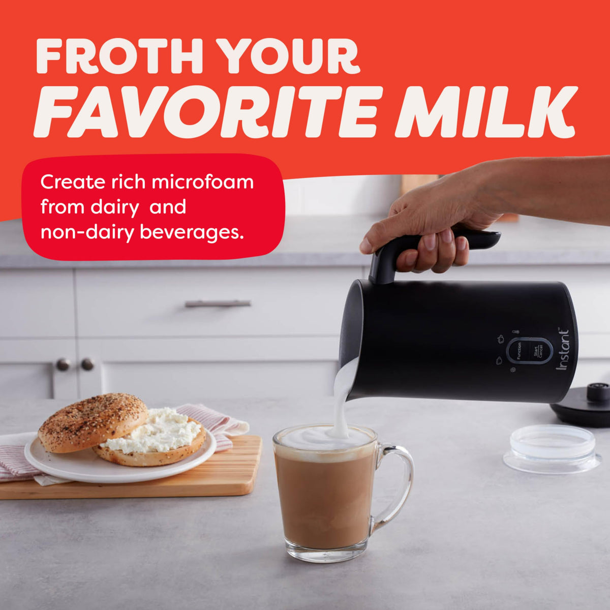 4-in-1 Milk Frother, 10 oz, Black G721